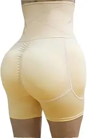 [OFFSUM] Women's Fake Butt Lifter - Solid Color High Waist Hourglass Butt Lifter Hip Enhancer Removable Padded Tummy Control Invisible Fake Ass Lingerie