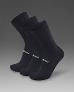 Crew Socks 3 Pack, 2XU, L, Black/White, Unisex
