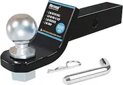 RETRUE Trailer Hitch Ball Mount with 2 Inch Ball & Hitch Pin, Solid 2 Inch Ball Hitch Fits 2 inch Receiver, 6000lbs, 2 Inch Drop, Black