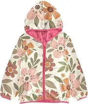 [GuoChe] Sherpa Fleece Girls Happy Thanksgiving Autumn Flowers Toddler Boy Hoodie Peach Stylish Baby Boy Clothes 3-10T