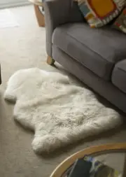 Genuine Sheepskin Rug 100% Natural Grade A Cream Linen Quality British Sourced