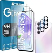 【3+2 Pack】T Tersely 3 Pack Screen Protector for Samsung Galaxy A55 5G with 2 Pack Camera Lens Protector, Tempered Glass Film, 9H Hardness, Shatterproof Anti-Scratch Film Screen Protector