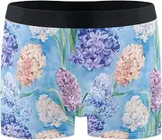 [FRODOTGV] Cute Flowers Blue Mens Boxer Brief Shorts Running Underwear for Men Compression Boxer Para Hombre