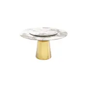 Vinasse Gold Base Ceramic/Marble Round Dining Table/ Lazy Susan/Modern
