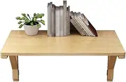 Floating Wall Mounted Folding Table Solid Pine Wood Multi Function Desk Kitchen Dining Workbench with Accessories 50 140cm Wood Color (50x30cm)