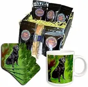 3dRose Black Labrador Retriever Coffee Gift Basket, Multi