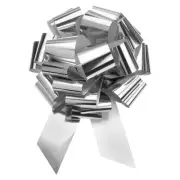24 Inch Extra Giant Large Pull Bow Christmas Metallic Ribbon Silver