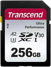 Transcend 256GB 340S(SD Card), U3, V30, 4K UHD, A2, Ultra Performance, Up to 160MB/s, for DSLR, Professional Video Camera, Action Camera, Drone - TS256GSDC340S