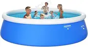 Sunrio 10ft x 30in Round Inflatable Above Ground Swimming Pool Fast Easy to Set Up Blow Up Pool for Summer Outdoor Garden Backyard Childen Adults