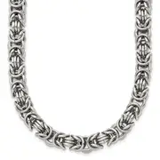 Stainless Steel Chisel Polished 22 Inch Fancy Link Necklace