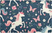 ODAWA Door Mats Unicorn Butterfly Navy Dirt Collecting Door Mat Front Door Mat for Entry, 32x20 Inches