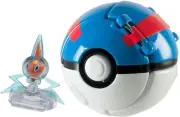 Pokemon GREAT BALL POPS OPEN, ROTOM + GREAT BALL Action Figure Tomy