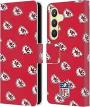 Head Case Designs Officially Licensed NFL Patterns Kansas City Chiefs Artwork Leather Book Wallet Case Cover Compatible with Samsung Galaxy S24 5G
