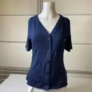 TRAVIS MATHEW Out Late Cloud Rib Top Women's Size Small Naval Academy