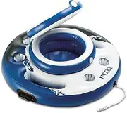 Intex Mega Chill Swimming Pool Inflatable Floating 24 Can Beverage Cooler Holder for Swimming, Boating, Tubing, BBQ's and More, Blue