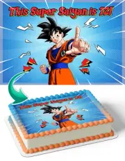 Dragon Ball Z Goku Super Saiyan Edible Cake Topper Party Decoration Edible Image