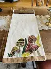 Harvest Home 1987 Table Runner Mushrooms 14x72 New Burlap Lined Embroidered