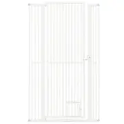 Costway 171cm Extra Tall Pet Gate Dog Fence Galvanized Metal Cat Barrier Security Door w/77-104 cm Wide Opening