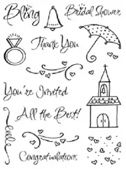 STAMPENDOUS Clear Stamps GOING TO THE CHAPEL Wedding