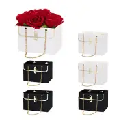 Paper Flower Bags, 6 Pcs Paper Bouquet Flower Bag, White/Black