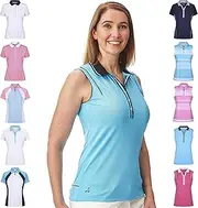 [Under Par] Women's Golf Pro Quality Breathable Wicking 5 Styles 10 Colours Sleeved & Sleeveless Golf Polo Shirt