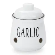 Garlic Keeper with Lid Ceramic Mini Garlic Container Saver for Countertop K