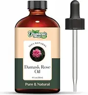 Organic Zing Damask Rose (Rosa × damascena) Oil | Pure & Natural Essential Oil for Skincare, Hair Care, Aroma and Diffusers - 118ml/3.99fl oz