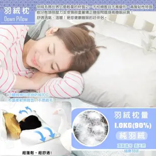 【凱蕾絲帝】台灣製造2入-90%純羽絨帝王級羽絨枕(立體純棉60支紗防絨布)