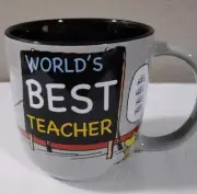 Peanuts Charlie Brown Snoopy Linus World's Best Teacher 12 oz Coffee Mug 2022