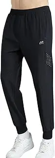 [WULFUL] Men's Athletic Running Joggers Workout Gym Pants Lightweight Track Casual Pant with Zipper Pockets