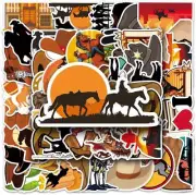 Western Cowboy Stickers,50 PCS Western Cowboy Vinyl Waterproof Decals for Water