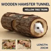 Durable Wooden Hamster Pipe and Rabbit Chew Toy Tree Cylinder Design Tunnel Toy