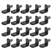 Shelf Support Pegs, 40pcs 6mm L-Shaped Shelf Pin with Rubber Sleeve, Gun-black