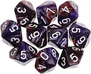 ａ aternee 10-Piece Assorted D10 Polyhedral Dice Set for Gaming Fun