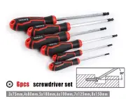 6pc Professional Hex Allen Key Wrench Ball End Screwdriver Set: H3,4,5,6,7,8mm