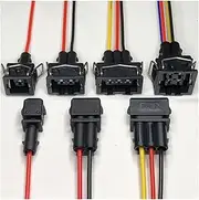 DJ7024-3.5 Injector Plug Harness Sealing Waterproof Connector 1/2/3/4 Pin Water Temperature Sensor Socket Wire Length 15cm CCWUTQF(3p Strip line,5sets)