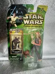 Star Wars Power of the Jedi Force File Jar Jar Binks & Droid Action Figure 2000