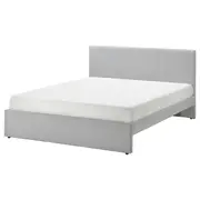 GLADSTAD upholstered bed frame, Kabusa light grey, Full/Double