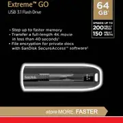 SanDisk USB Extreme GO 64GB 3.1 Flash Drive Memory Stick CZ800-064G