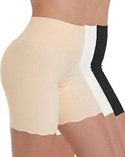[Blueinn] High-Waisted Slip Shorts for Under Dresses Women Anti Chafing Cooling Shorts Boyshorts with Scalloped Bottom