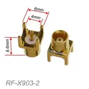 2-Pack MCX Female PCB Mount 50ohm Gold-Plated Brass RF Connectors, RF-X903-2