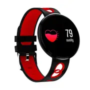 CF006H 0.96" IPS Color Screen Blood Oxygen Pressure Heart Rate Monitor Pedometer Smart Watch BLACK-ERED COLOR
