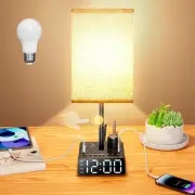 Bedside Table lamp with Alarm Clock - 3 Color Temperatures Bedside Lamps with...