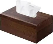 Walnut Wood Tissue Box - Handmade Rectangular Slide-Out Tissue Holder, Solid Wood Napkin Dispenser, Wooden Box for Bathroom, Bedroom, Office, and Car Decor