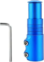 Bicycle Stem Riser Extender, Adjustable Handlebar Height Extension, with Allen Key (blue)