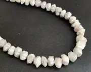 4.5-7mm White Rough Diamonds, 1mm Hole Drill Beads, White Gray Raw Diamond