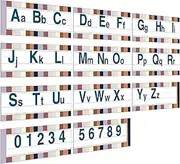Janlaugh 11 Pcs Alphabet Bulletin Board, Alphabet ABC Number 0-9 Classroom Wall Strips Wall Decorations with 50 Adhesive Dots for Preschool Kindergarten Classroom Bedroom(Blocks)
