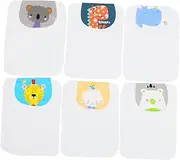 HANABASS 6pcs Cartoon Sweat Absorbent Towels for Four Design with Fun Patterns Hippo Sheep Dinosaur Lion Koala for Outdoor Play and Easy Storage