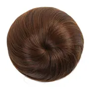 2 Pcs Donut elastic band string clip on the false hair bun High Temperature Fiber Hair