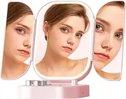 Nbhuiakl Foldable Vanity Mirrors | Foldable Makeup Mirrors with LED Light | Lighted Makeup Mirrors with Bright LED Lights for Women